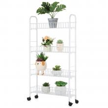 4-Tier Kitchen Rolling Cart with Lockable Wheels